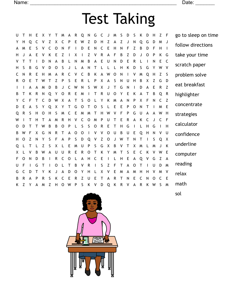 Test Taking Word Search WordMint