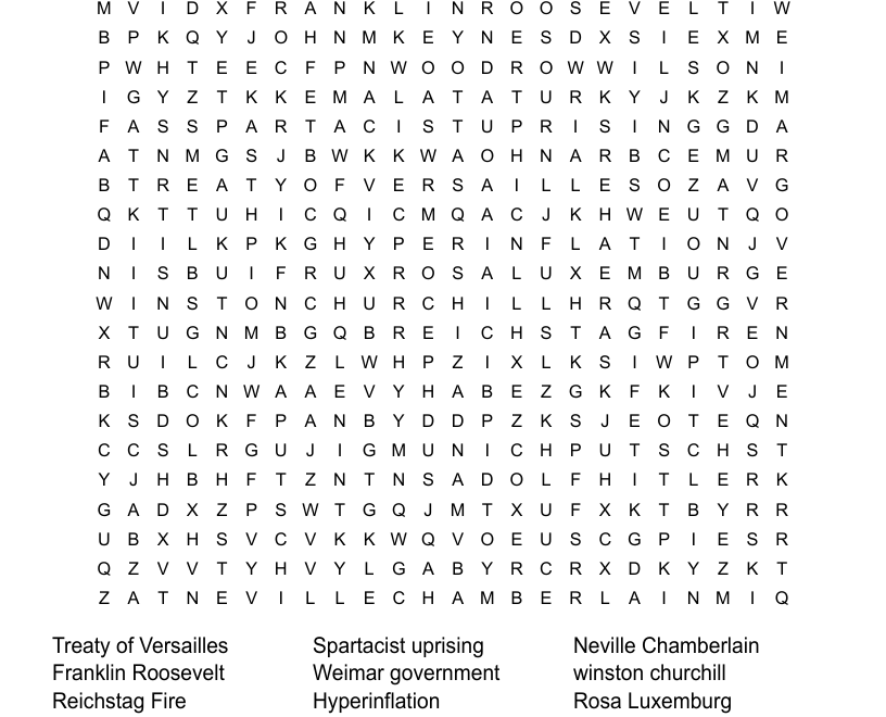 World History 2134 Word Search WordMint